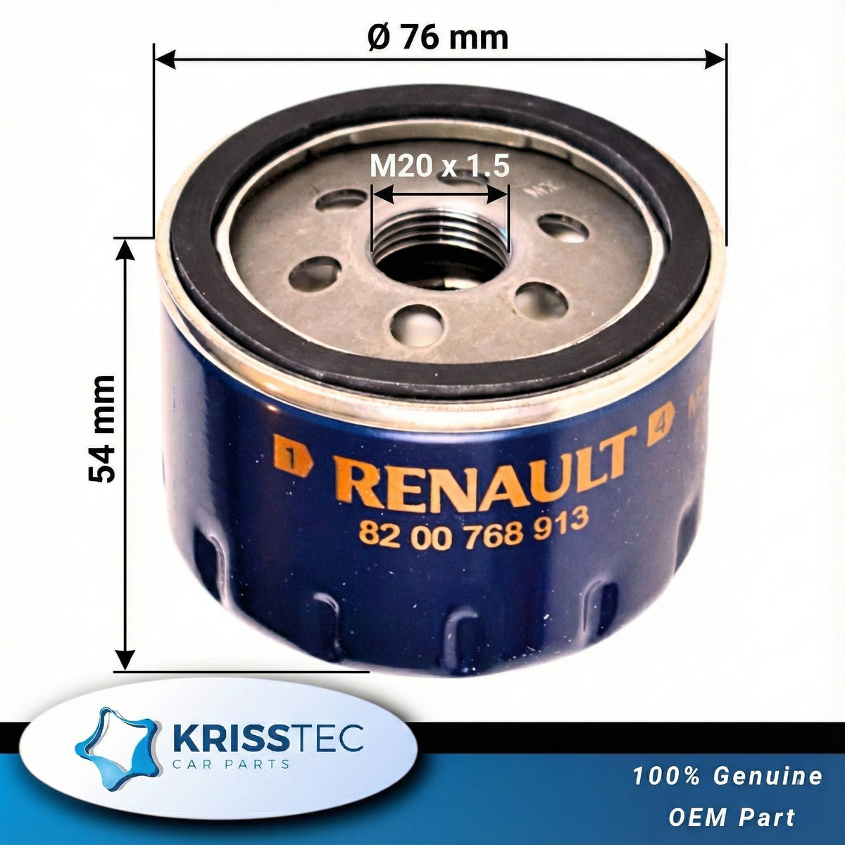 Renault Genuine Engine Oil Filter 8200768913